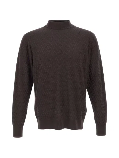 Pulover Filippo De Laurentiis cu model herringbone maro
