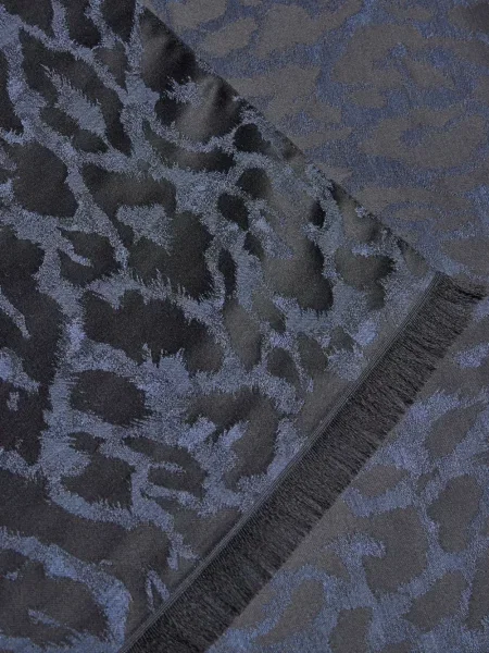 Fular Etro de lână cu imprimeu animal print negru