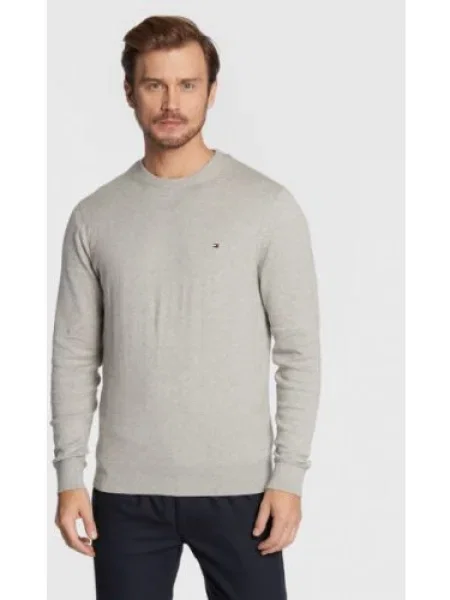 TOMMY HILFIGER Pulóver éjkék / melír / piros / fehér szürke