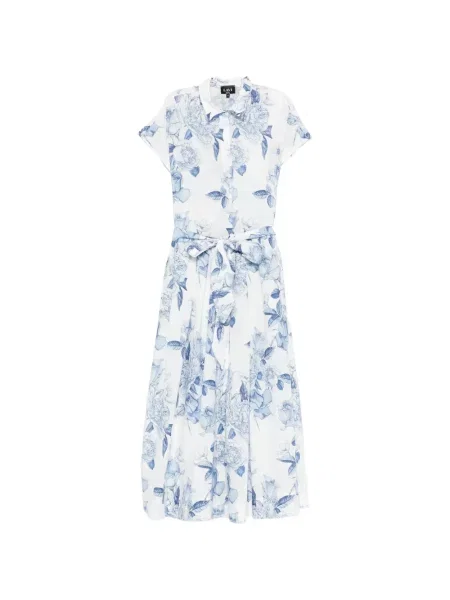 Rochie midi Lavi Couture cu model floral cu imagine alb