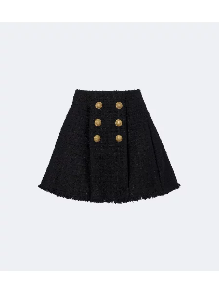 Fustă Balmain din tweed negru
