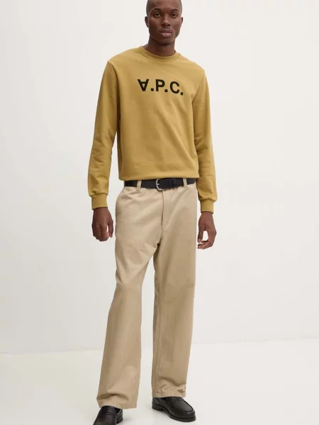 A.P.C. Bombažen pulover sweat standard grand vpc GOTS rumena