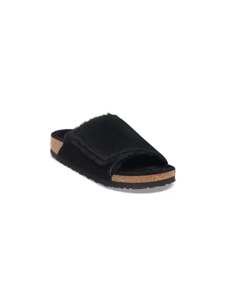 Klapki Birkenstock wełniane czarne