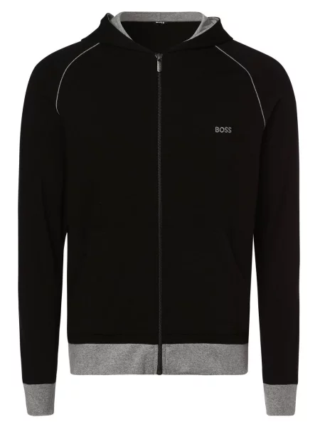 BOSS bluza z kapturem Mężczyźni czarny|szary M czarna