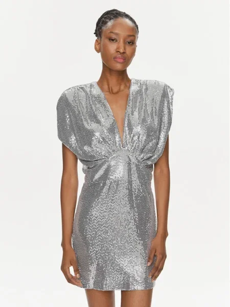 Rinascimento Rochie cocktail argintiu