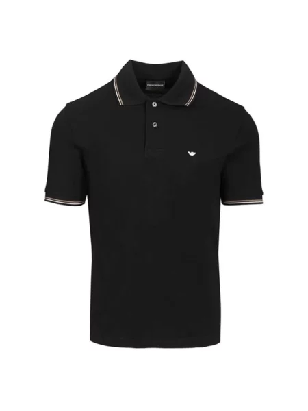 Koszulka polo Emporio Armani z krótkim rękawem niebieska