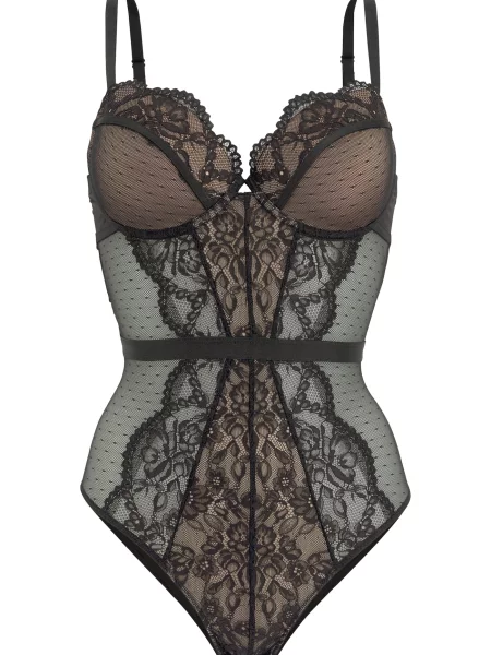 LASCANA Bodi bež črna