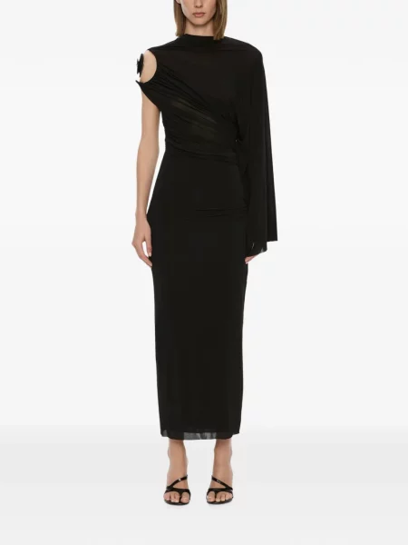 Decora rochie maxi Christopher Esber drapată negru