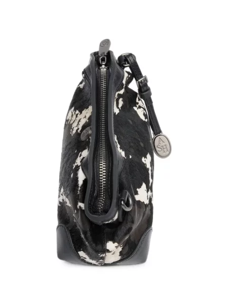 Geantă Ash din piele cu imagine cu model leopard negru