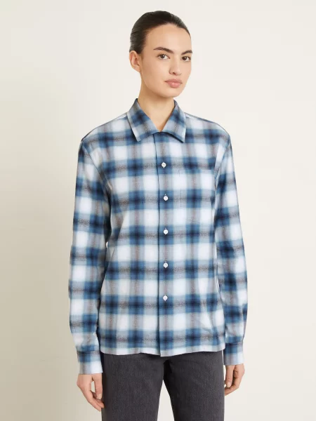 Jw Anderson Flanelowa Koszula blau biała
