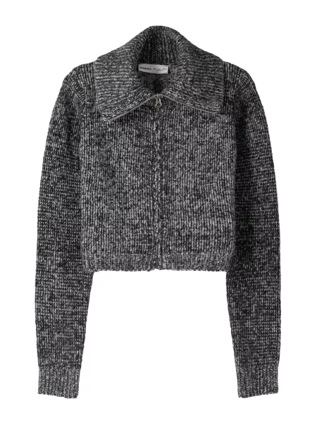 Bershka Pletena jopa temno siva