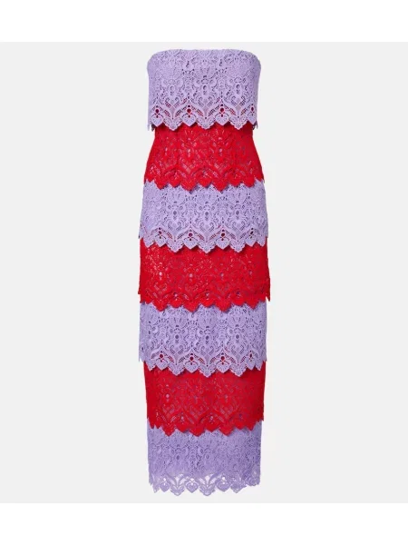 Rochie de cocktail Carolina Herrera din dantelă roșu