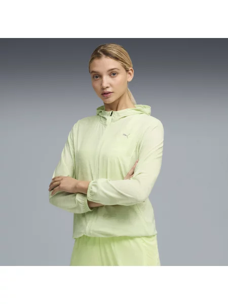 PUMA tkana kurtka Run Velocity Printed Odzież Zielony S szara