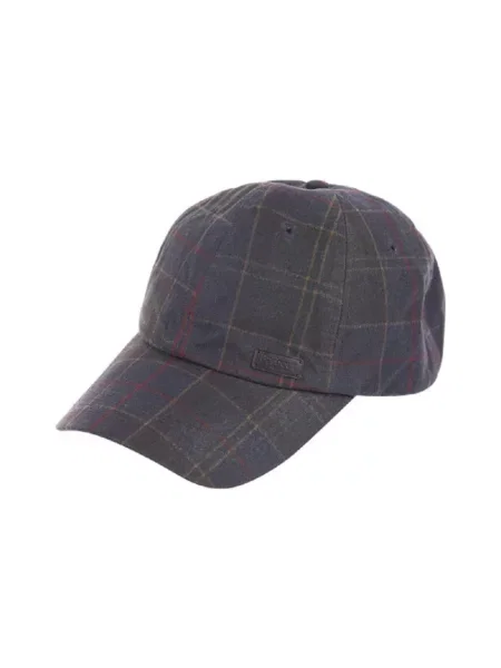 Czapka z daszkiem Barbour w kratę zielona