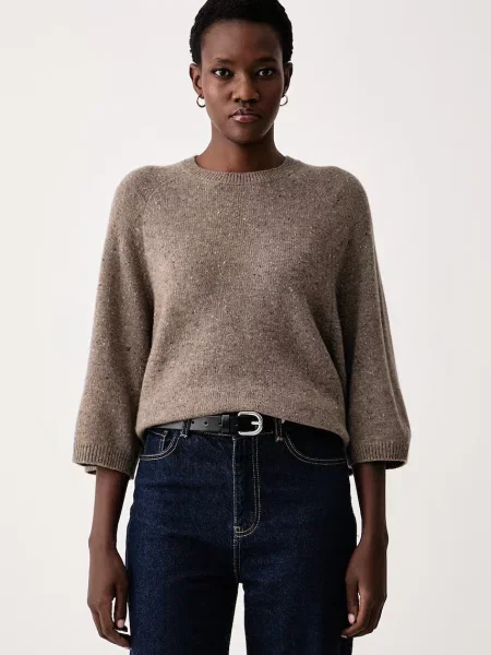 Marc O'polo Sweter Z Rękawami beige beżowy