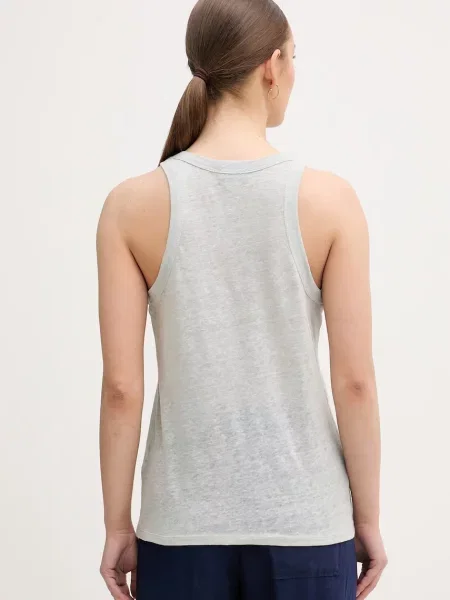 Lniany top United Colors Of Benetton zielony