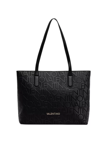 Shopper kabelka Valentino Bags z ekologickej kože čierna