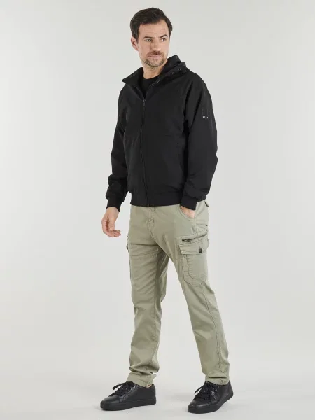 Bomber bunda Jack & Jones s kapucňou čierna