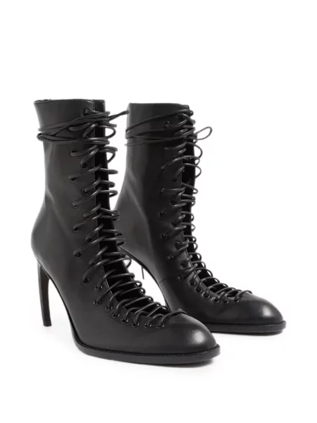 Боти до глезена Ann Demeulemeester с връзки с дантела черно