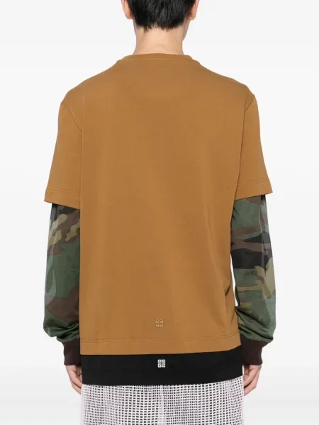 Tricou Givenchy cu broderie maro