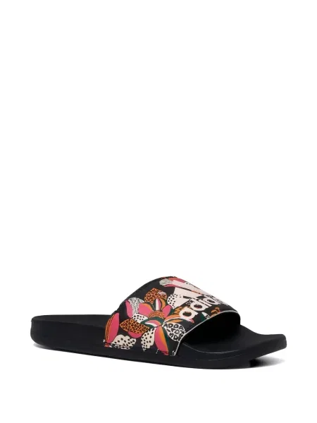 Fotbal sneakerși Adidas Adilette cu imagine cu model floral negru