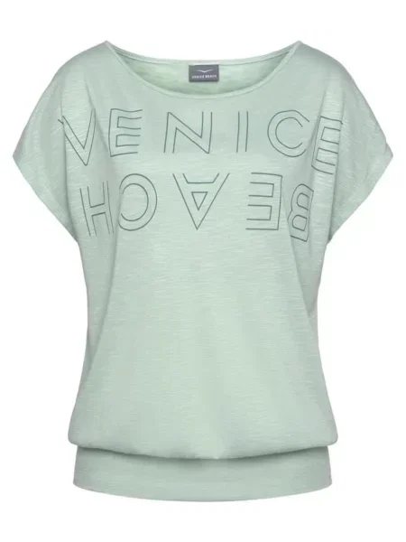 VENICE BEACH Tricou verde deschis negru