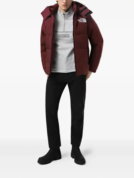 Geacă cu puf The North Face cu glugă roșu