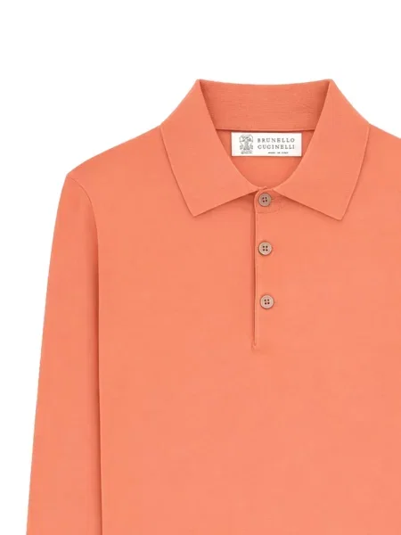 Tricou polo Brunello Cucinelli lung portocaliu