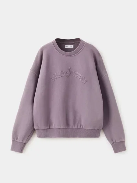 Bluza relaxed fit purpurowy Dzieci lata MANGO KIDS