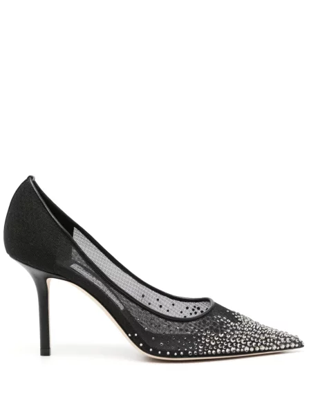 Pantofi cu toc Jimmy Choo de cristal negru