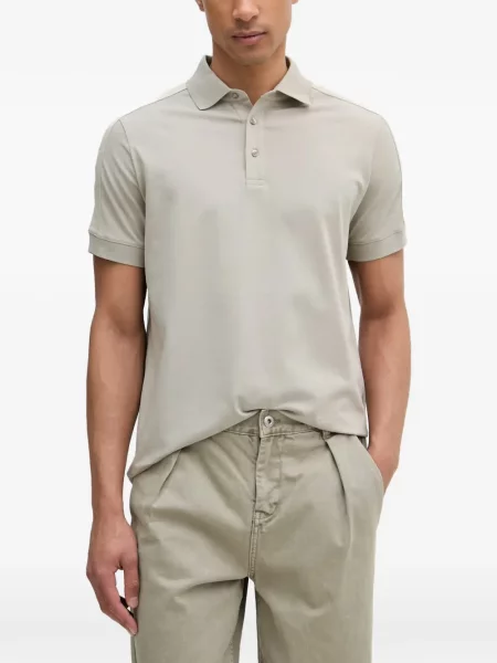 Tricou polo Karl Lagerfeld cu autograf gri