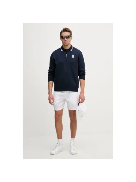Dzianinowa koszulka polo Lacoste do tenisa niebieska