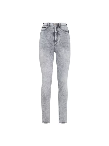 Jeansy Philipp Plein z wysoką talią szare