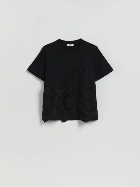 Cămașă Reserved din dantelă negru