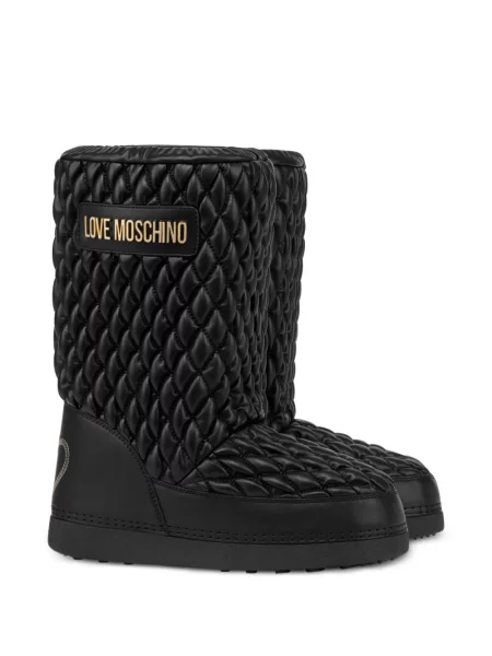 Prošiven čizmice Love Moschino s autogramom crna