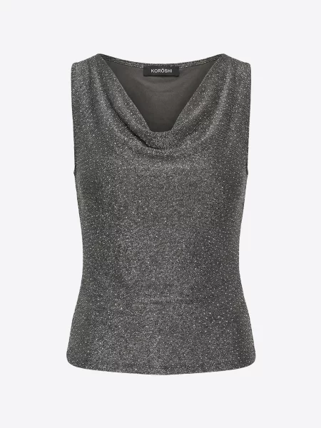 KOROSHI Top metalic / argintiu gri
