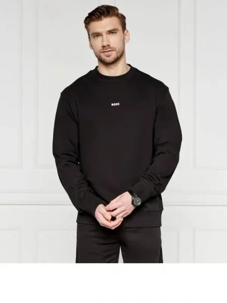 BOSS ORANGE Hanorac WeSmallcrew | Comfort fit negru