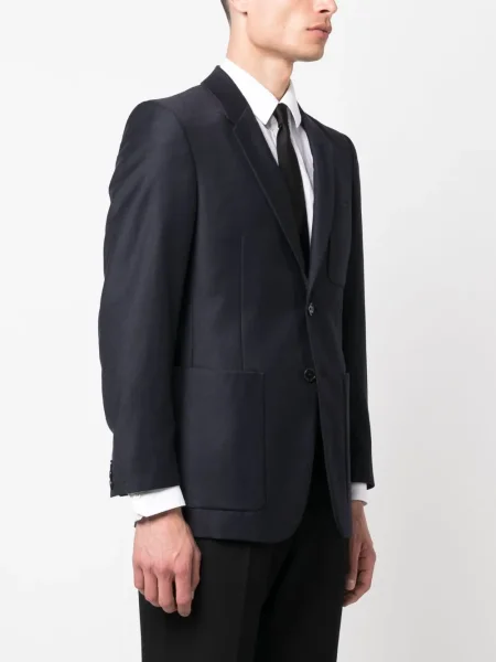 Jednořadé sako Burberry Pre-owned s klopou modré