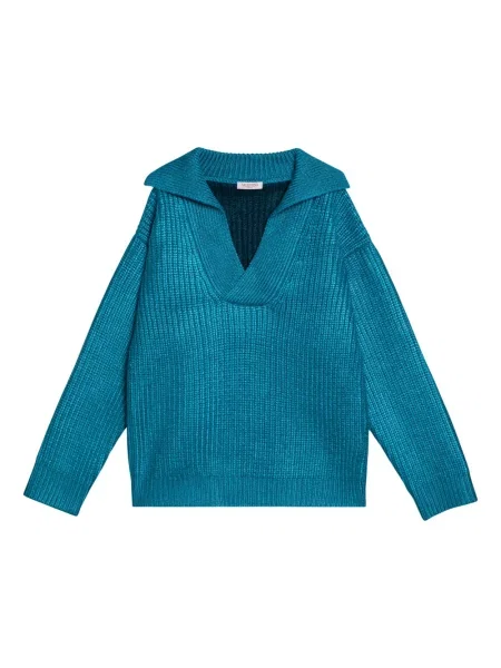 Lniany sweter Valentino Garavani niebieski