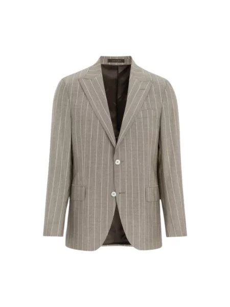 Marynarka Oscar Jacobson wełniana w paski szara