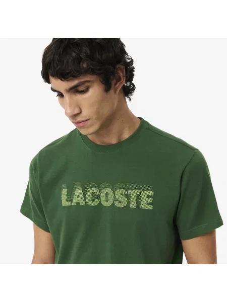 Lacoste Sportowy T-Shirt Ultra Dry Z Nadrukiem Graficznym zielony