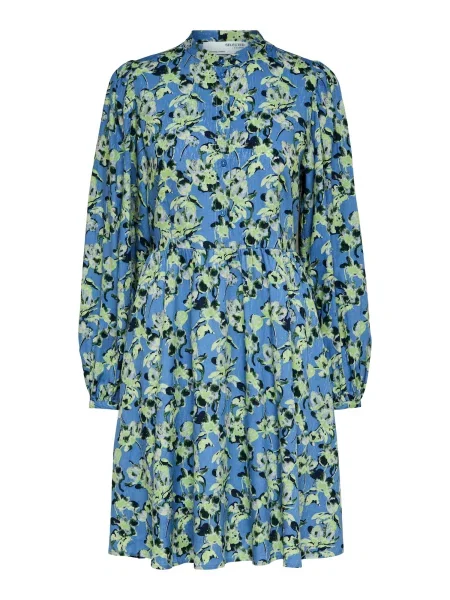 SELECTED FEMME Rochie tip bluză Jana azur / verde pin / verde deschis albastru