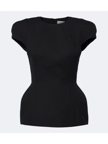 Top Magda Butrym de mătase negru