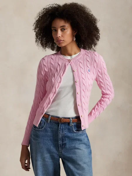Polo Ralph Lauren Geacă tricotată deschis roz