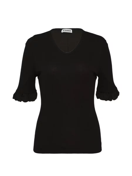 Top Jil Sander cu volane negru