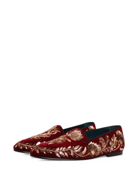 Βελούδινα φλοράλ σκαρπινια Dolce & Gabbana κόκκινο