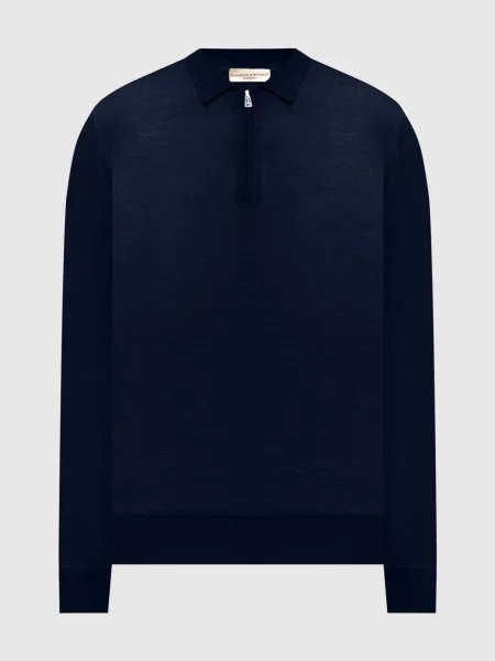 Шерстяное поло Cashmere&whiskey синее