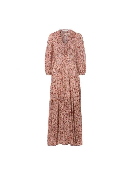 Maxi Sukienka z Dekoltem w Serek i Balonowymi Rękawami IVY OAK