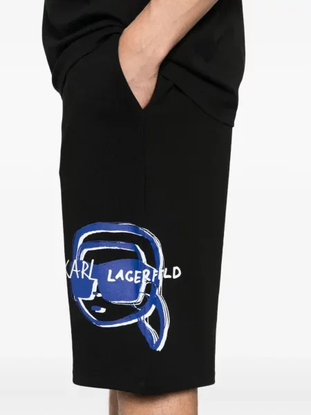 Pantaloni scurți Karl Lagerfeld cu imagine negru