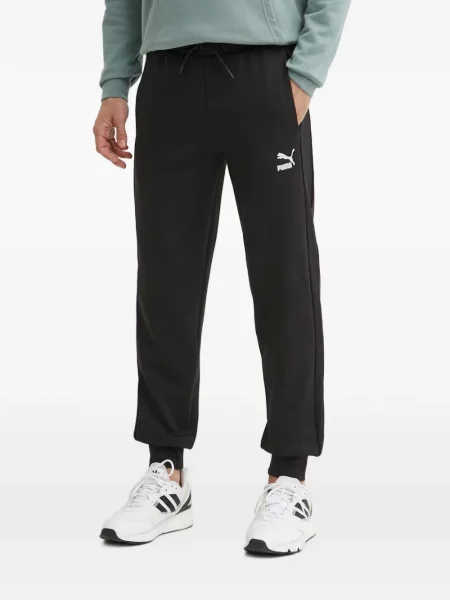 Pantaloni Puma cu broderie alergare cu cordon negru